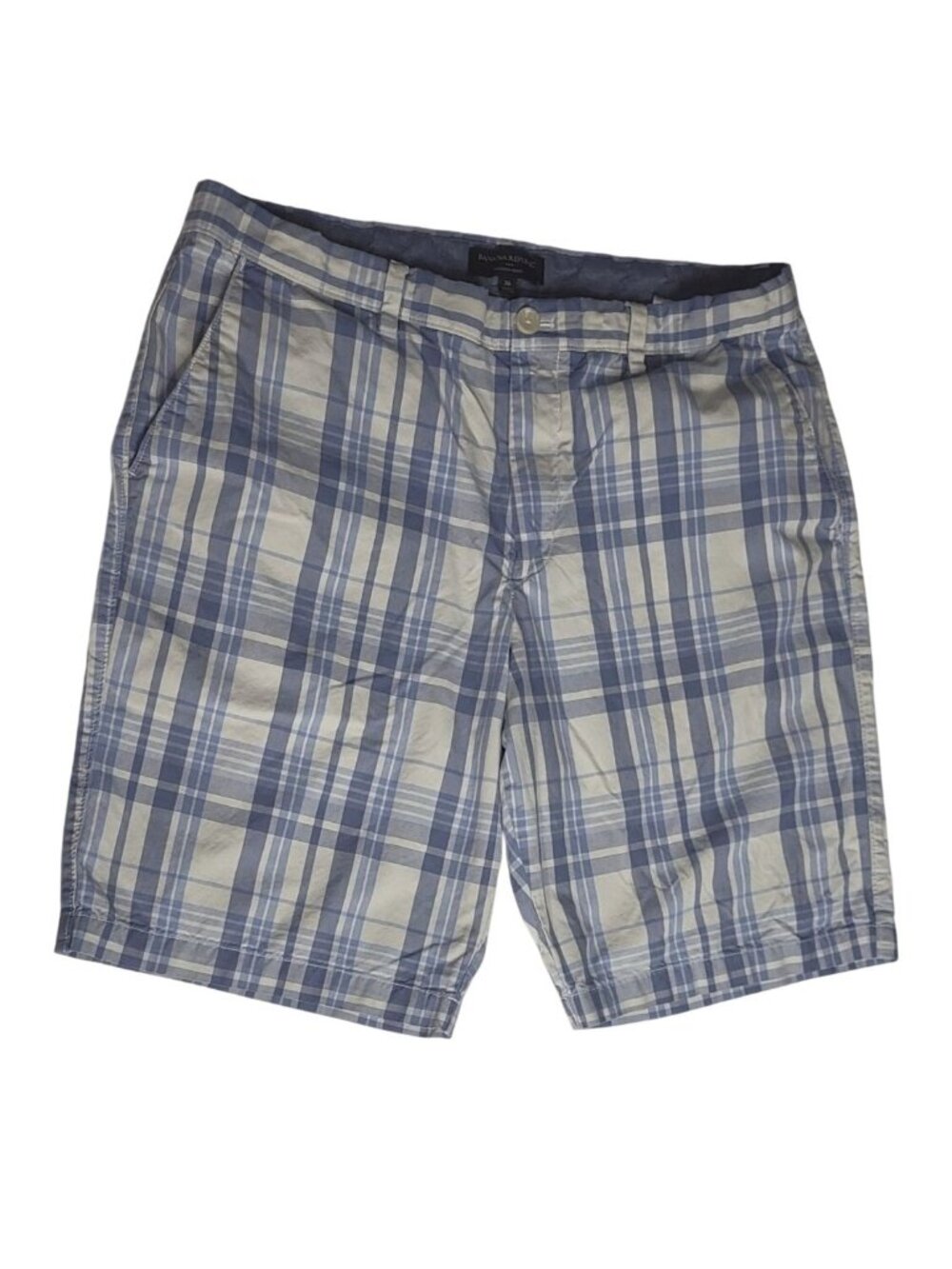 Banana Republic Blue & White Plaid Shorts Mens Casual Preppy Style Size 36